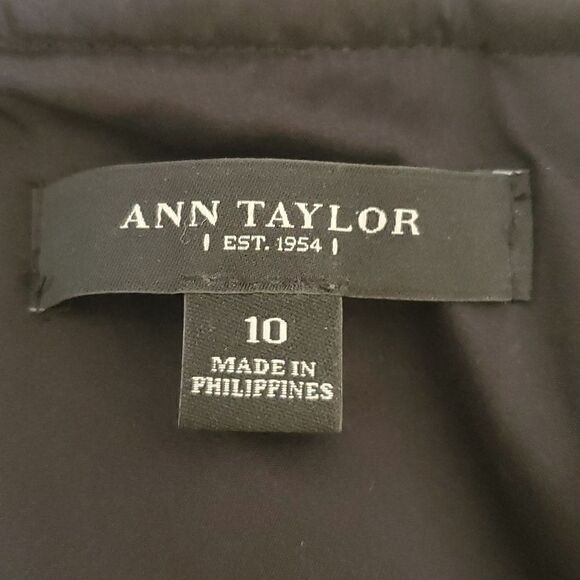 Ann Taylor Flounce Hem Skirt Dot Jacquard Black Knee Length Size 10 - Picture 5 of 8